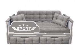 Кровать 170 серии Спорт 2 ящика 45 Серый (подушки) в Владимире - vladimir.katalogmebeli.com | фото