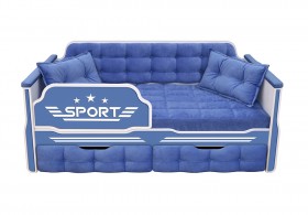 Кровать 190 серии Спорт 2 ящика 85 Синий (подушки) в Владимире - vladimir.katalogmebeli.com | фото