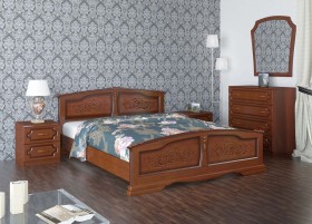 Кровать Елена из массива сосны 800*2000 Орех в Владимире - vladimir.katalogmebeli.com | фото