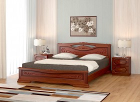 Кровать Карина-7 из массива сосны 1400*2000 Орех в Владимире - vladimir.katalogmebeli.com | фото
