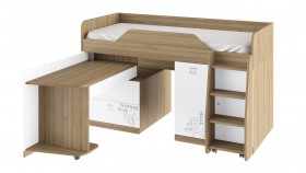 Кровать комбинированная «Оксфорд» (Ривьера/Белый с рисунком) в Владимире - vladimir.katalogmebeli.com | фото 3