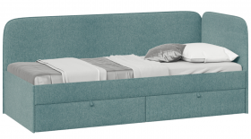 Кровать «Молли» с мягкой обивкой (900) тип 1 (Микровелюр Scandi Indigo 11) в Владимире - vladimir.katalogmebeli.com | фото