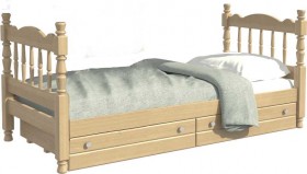 Кровать одинарная Аленка из массива сосны 800*1890 Сосна в Владимире - vladimir.katalogmebeli.com | фото 1