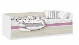 Кровать «Сканди» с 2 ящиками Дуб Гарден/Белый/Лиловый в Владимире - vladimir.katalogmebeli.com | фото