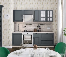 Кухня Регина 24 2,4 м (Серый матовый/Белый) в Владимире - vladimir.katalogmebeli.com | фото