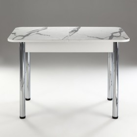 Кухонный стол 1100*700/400 ф 2 Пластик, мрамор белый в Владимире - vladimir.katalogmebeli.com | фото