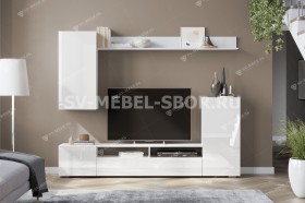Мебель для гостиной МГС 4 (Белый/Белый глянец) в Владимире - vladimir.katalogmebeli.com | фото