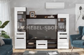 Мебель для гостиной МГС 6 (Исполнение 1/Венге/Белый глянец) в Владимире - vladimir.katalogmebeli.com | фото