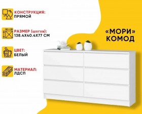 МС Мори Комод МК 1380.6 (МП/3) Белый в Владимире - vladimir.katalogmebeli.com | фото 20